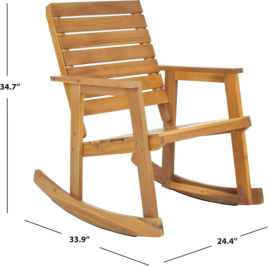 SAFAVIEH Outdoor Collection Alexei Ash Grey Rocking Chair