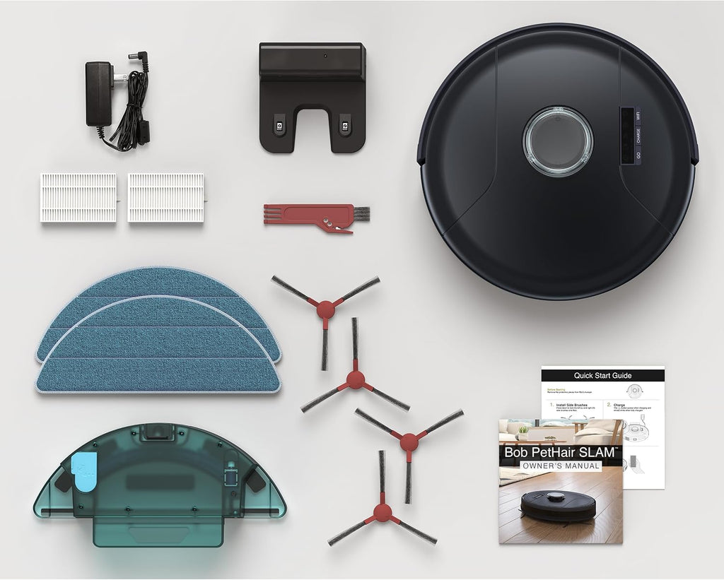 bObsweep PetHair SLAM Robot Vacuum Cleaner with Wet/Dry Mop, Advanced LiDAR Mapping with Editable Map/NoSweep Zones, Alexa/Google Compatible, Good for Pet Hair, Carpet, Hardwood and Tile, in Jet