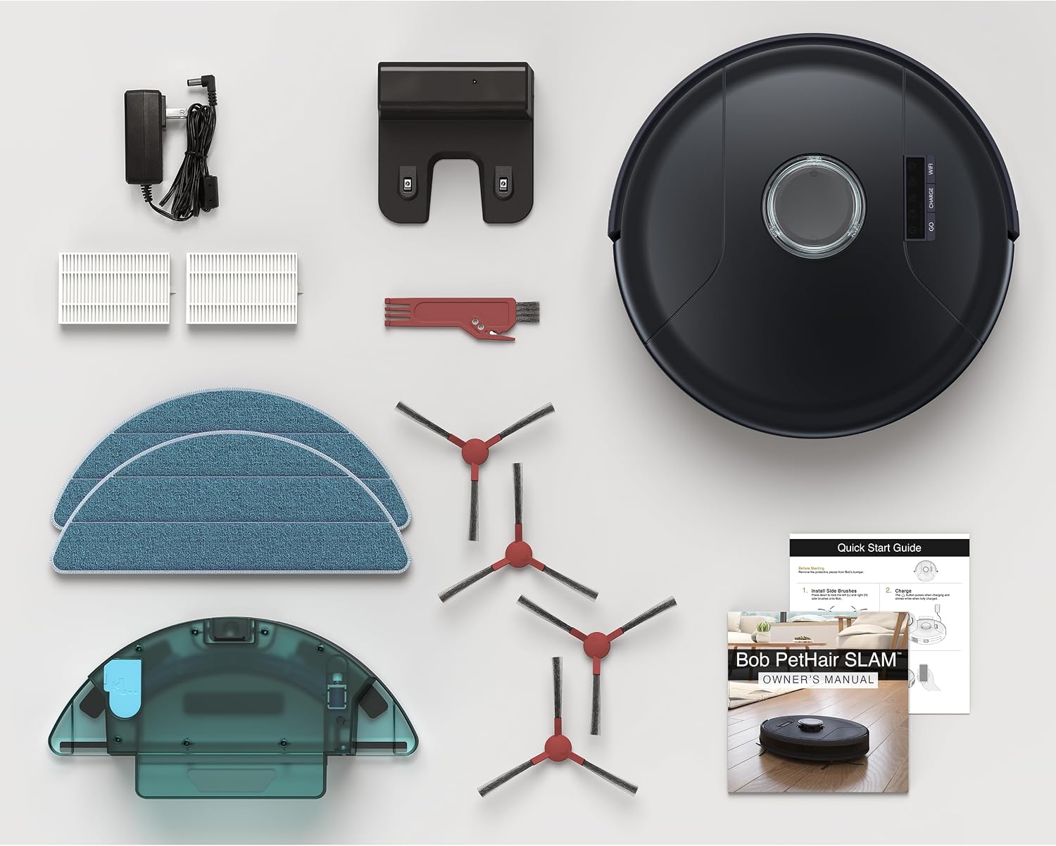 bObsweep PetHair SLAM Robot Vacuum Cleaner with Wet/Dry Mop, Advanced LiDAR Mapping with Editable Map/NoSweep Zones, Alexa/Google Compatible, Good for Pet Hair, Carpet, Hardwood and Tile, in Jet