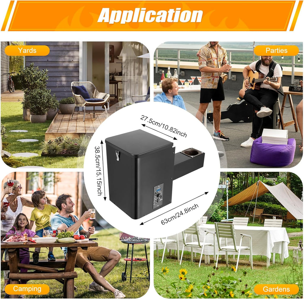 Pellet Smoker Hopper Kit,Vertical Pellet Hopper Assembly,250w Electric Wood Pellet Grill with Digital Temperature Controller for BBQ Smoke Bake（180℉ to 500℉）