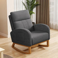 Gaussen Glider Rocking Chair Nursery Comfy Accent Chair with High Backrest Upholstered Living Room Chairs with Pocket Armchair Reading Chair for Bedroom Nursery Office (Grey)