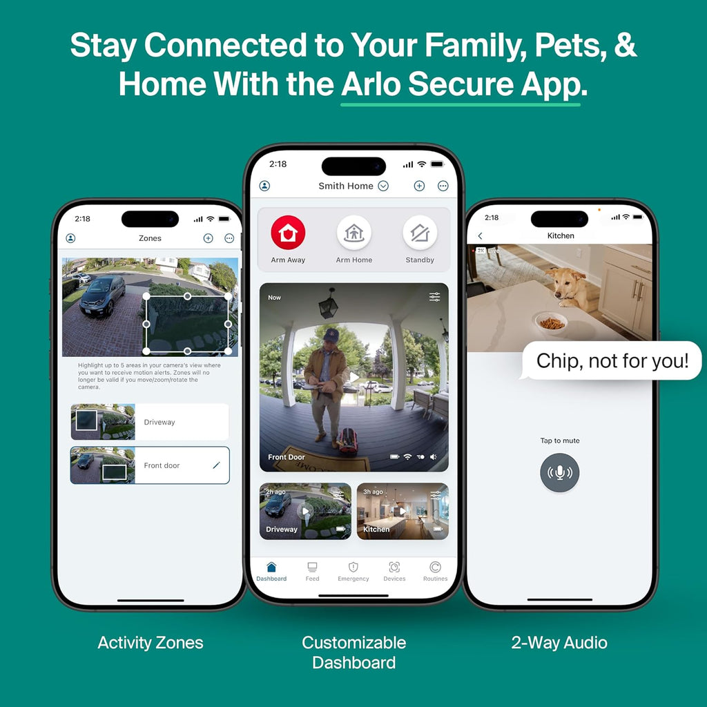 Arlo Essential Security Camera 2K (3rd Gen, 2025 Release) 2 Cam + 2 Solar Panels + 6 Months of Secure Plus Plan - Wireless Outdoor Camera, Battery Power, Person Recognition, Package Detection, White