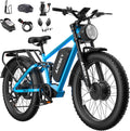 9000W Peak Dual Motor Electric Bike for Adults, 52V/48V 26' Fat Tire Full Suspension, 40-47MPH & 110 Miles, Hydraulic Brakes, UL2849