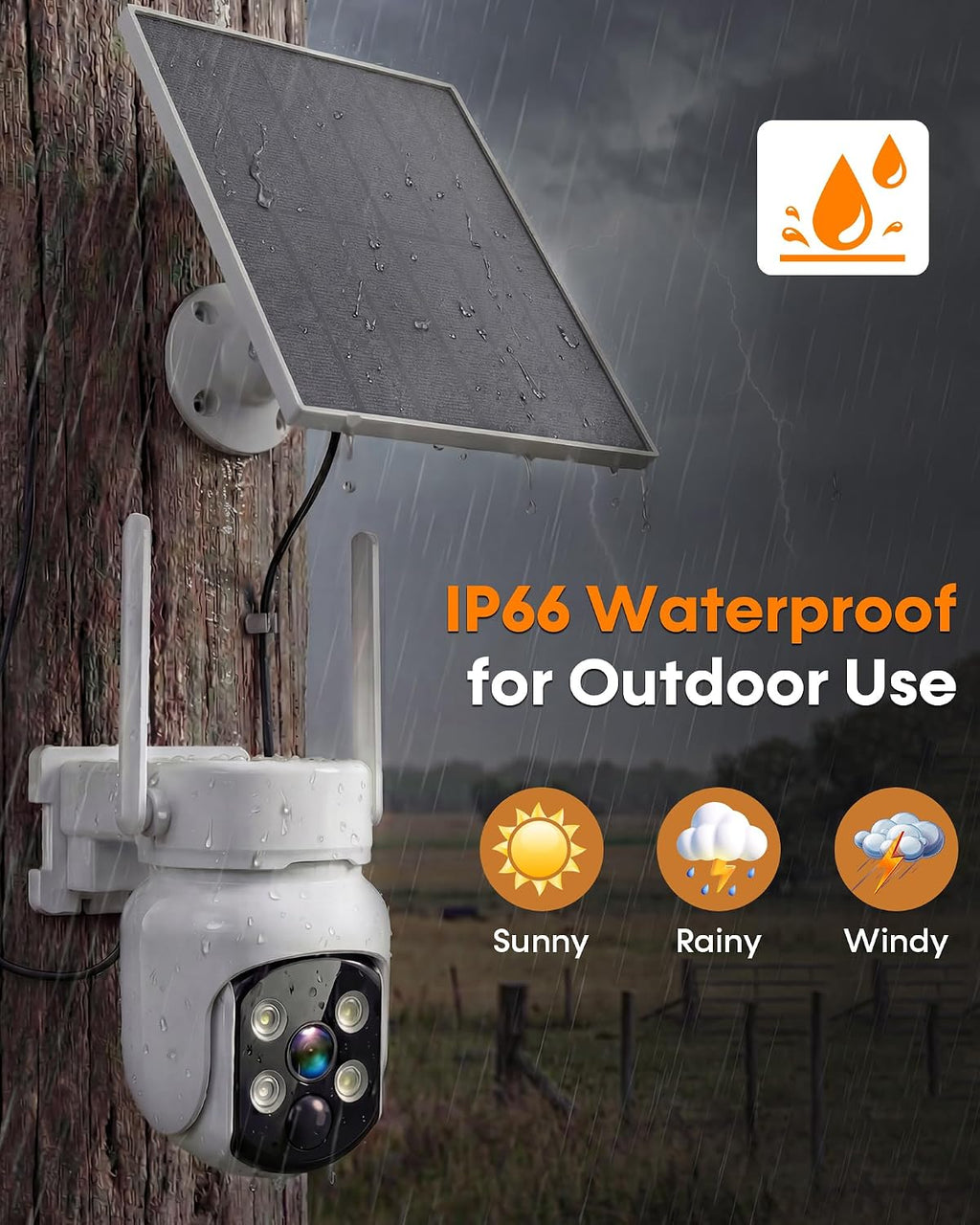 Security Cameras Wireless Outdoor: Solar Powered Auto Tracking with 10'' Monitor 4 Cam-Kit for Homeowners - Remote APP Access 360° Pan 2K Color Night Vision for Front Door, Porch, Backyard