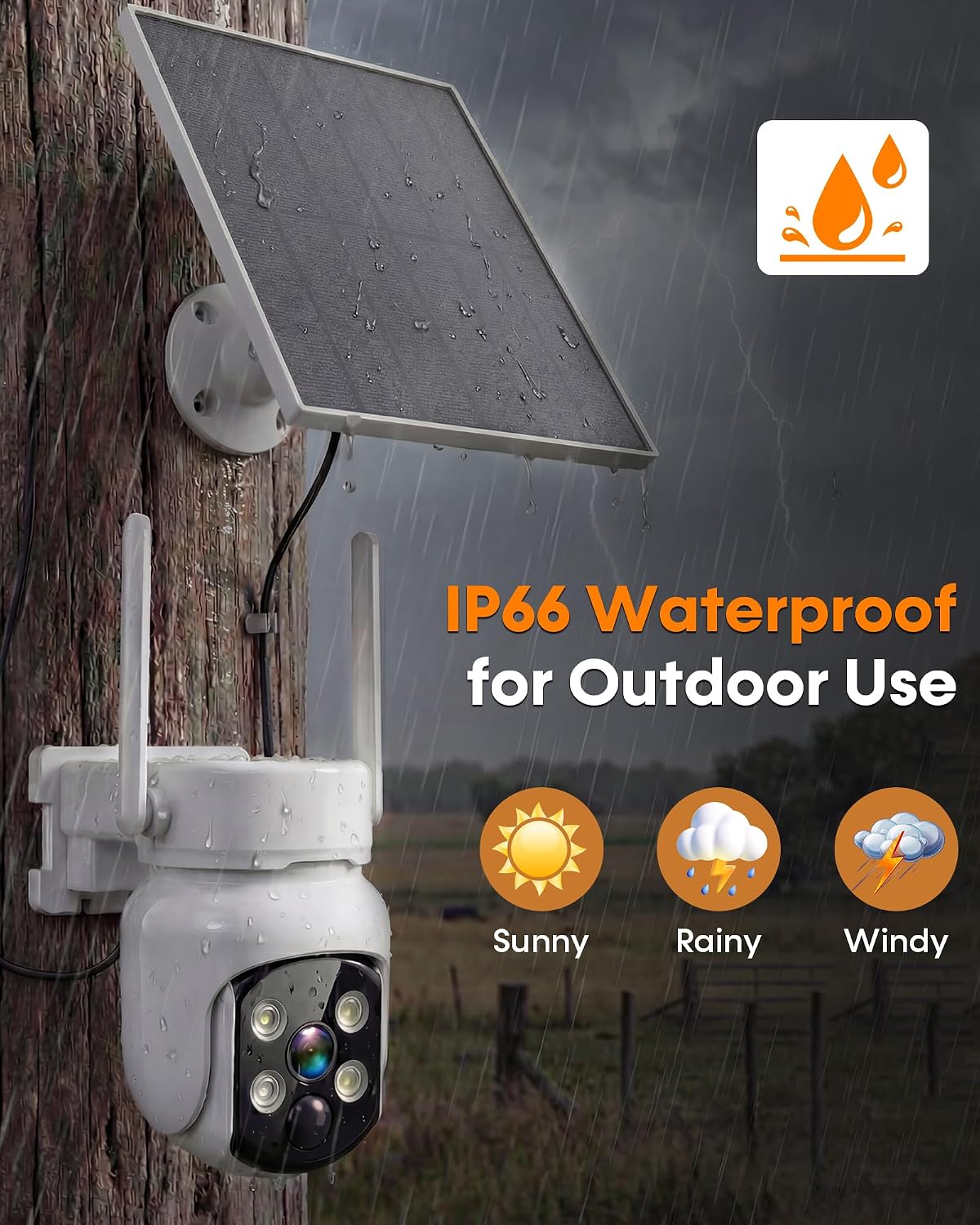 Security Cameras Wireless Outdoor: Solar Powered Auto Tracking with 10'' Monitor 4 Cam-Kit for Homeowners - Remote APP Access 360° Pan 2K Color Night Vision for Front Door, Porch, Backyard