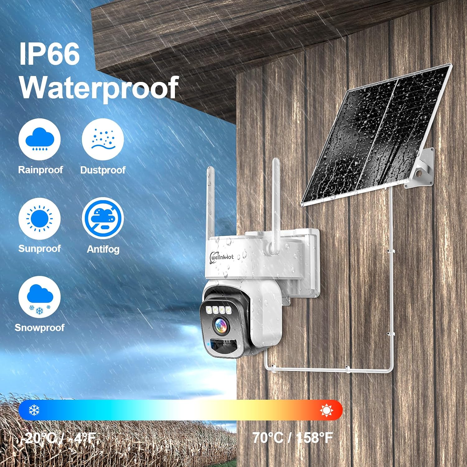 4G LTE Cellular Solar Security Camera w/ 360 day unlimited data, No WiFi surveillance camera Wireless Outdoor, PIR Motion Sensor, Human Tracking, 360° Live View, 2 Way Talk, 2K Color Night Vision