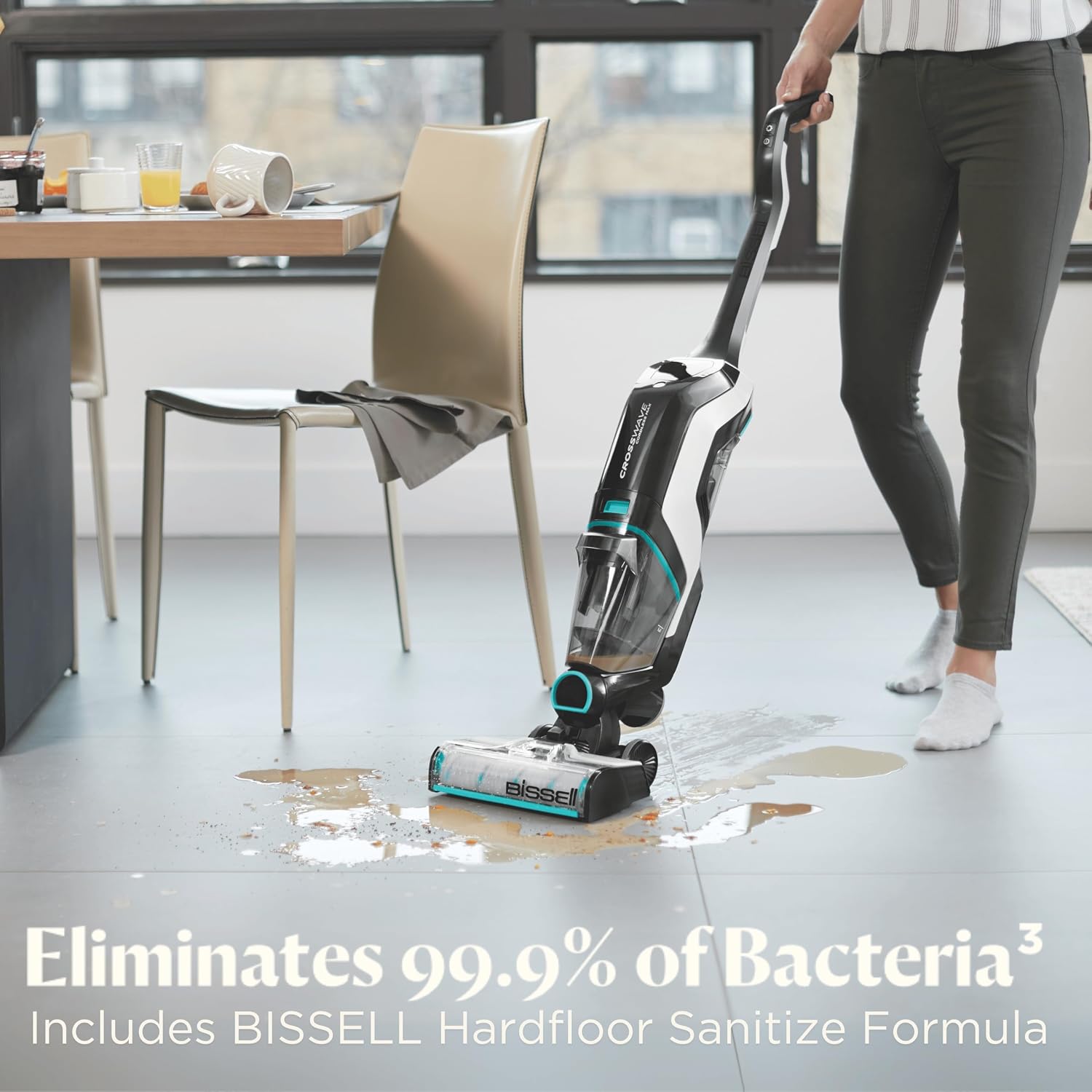 Bissell CrossWave Cordless Max Vacuum Mop All in One Wet and Dry Vac Combo Hard Floor Cleaner and Area Rugs, Cordless Mop, Pack-in Formulas Included, 2554A