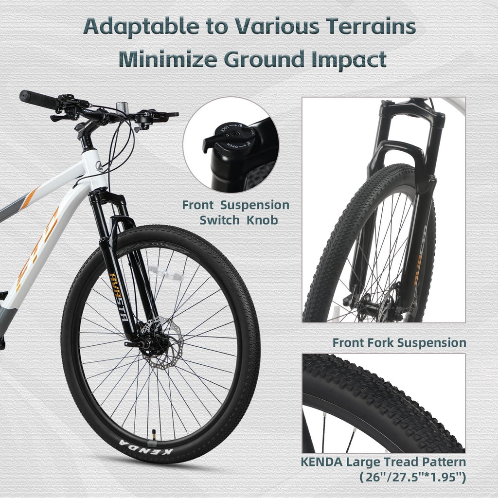 AVASTA Earth 26 27.5 inch Mountain Bike with 21-Speed, Aluminum Frame, Dual Disc Brake, Comfortable Saddle, Multiple Colors