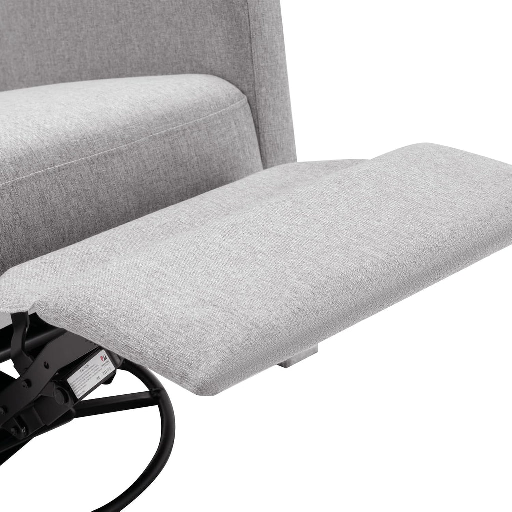 JIVOIT Modern Upholstered Recliner Chair with Tall Backrest, Rocker Nursery Chair Plush Seating Glider Swivel Recliner Chair, Single Sofa Home Theater Seating with Square Arms (Gray+Square Arms)