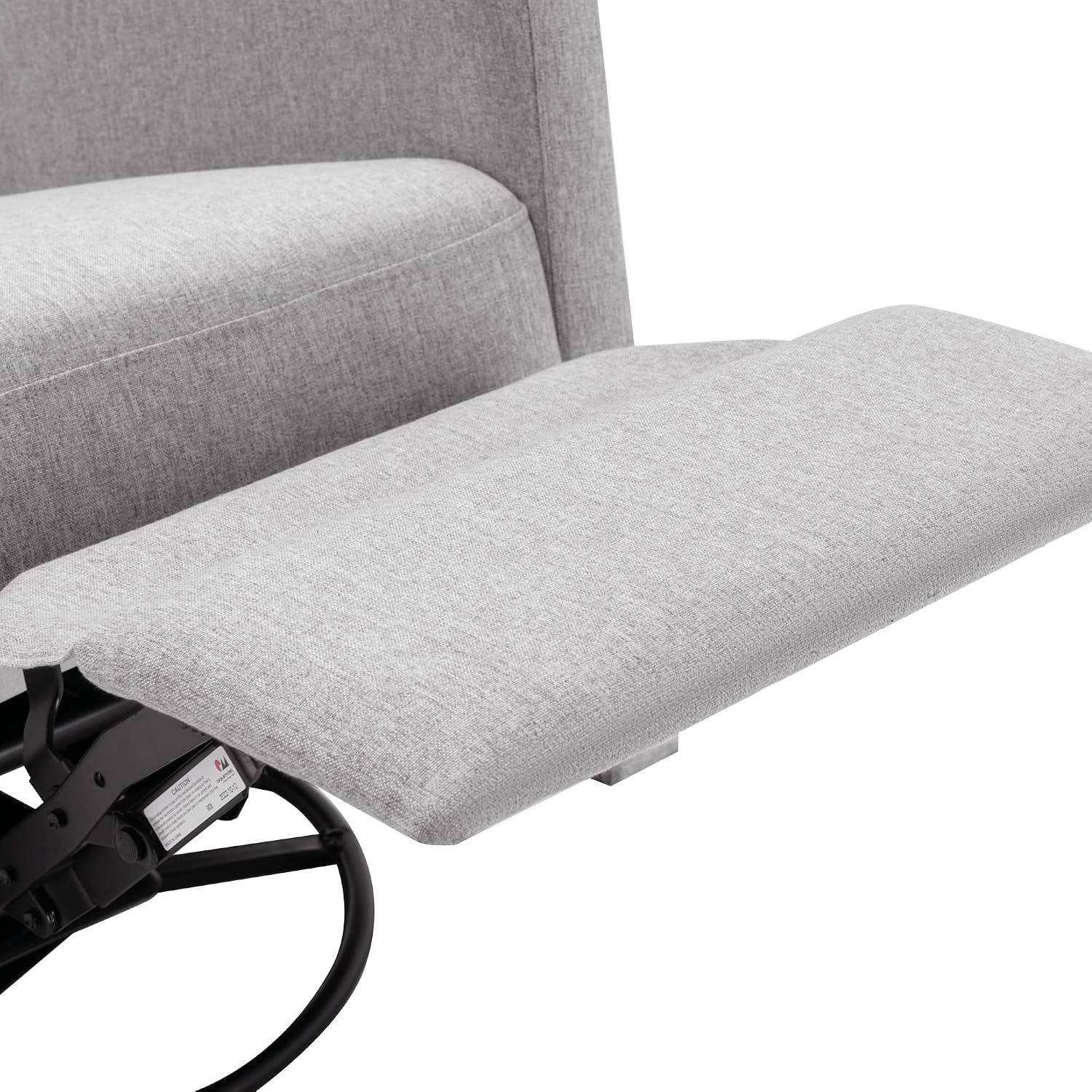 JIVOIT Modern Upholstered Recliner Chair with Tall Backrest, Rocker Nursery Chair Plush Seating Glider Swivel Recliner Chair, Single Sofa Home Theater Seating with Square Arms (Gray+Square Arms)