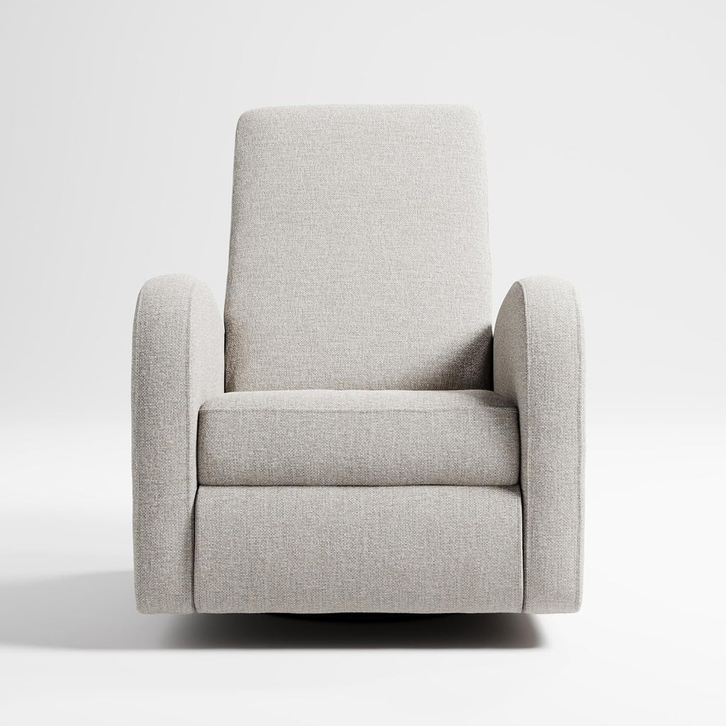 Storkcraft Santa Monica Power Recliner Swivel Glider (Dune Basketweave) – Effortless Electronic Power Recline, USB-A & USB-C Charger