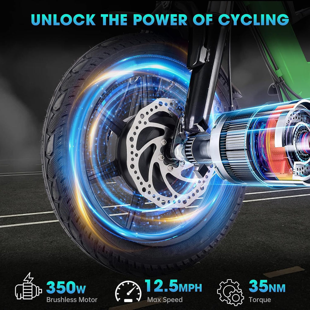 E Trike Electric Bike, 350W(Peak 500W) Brushless Motor Folding Trike, 2 Seats Ebike, 480Wh Removable Battery, Step-Thru 3 Wheel Electric Bicycle, Up to 45 Miles, Tricycle for Adults Parents