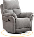 ANJ Swivel Rocker Recliner Nursery Chair, Manual Glider Rocking Recliner Chairs for Adults, Rocking Chair Nursery ReclinerS, 360° Swivel Lazy Boy Recliner Chairs for Living Room, rv, Silver Grey