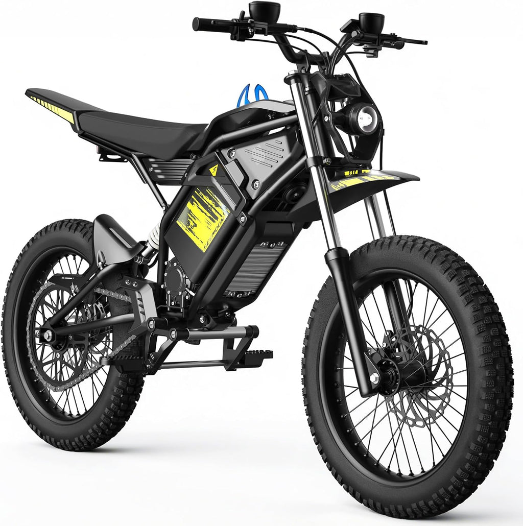 Seemoon Electric Dirt Bike for Teens Adults, Mid-Drive Motor 3200W Peak, Electric Motorcycle 48V28Ah Battery, Max 32mph,17' Tires,Hydraulic Brakes & Dual Suspension,IPX5 Waterproof Off-Road Dirt Bike