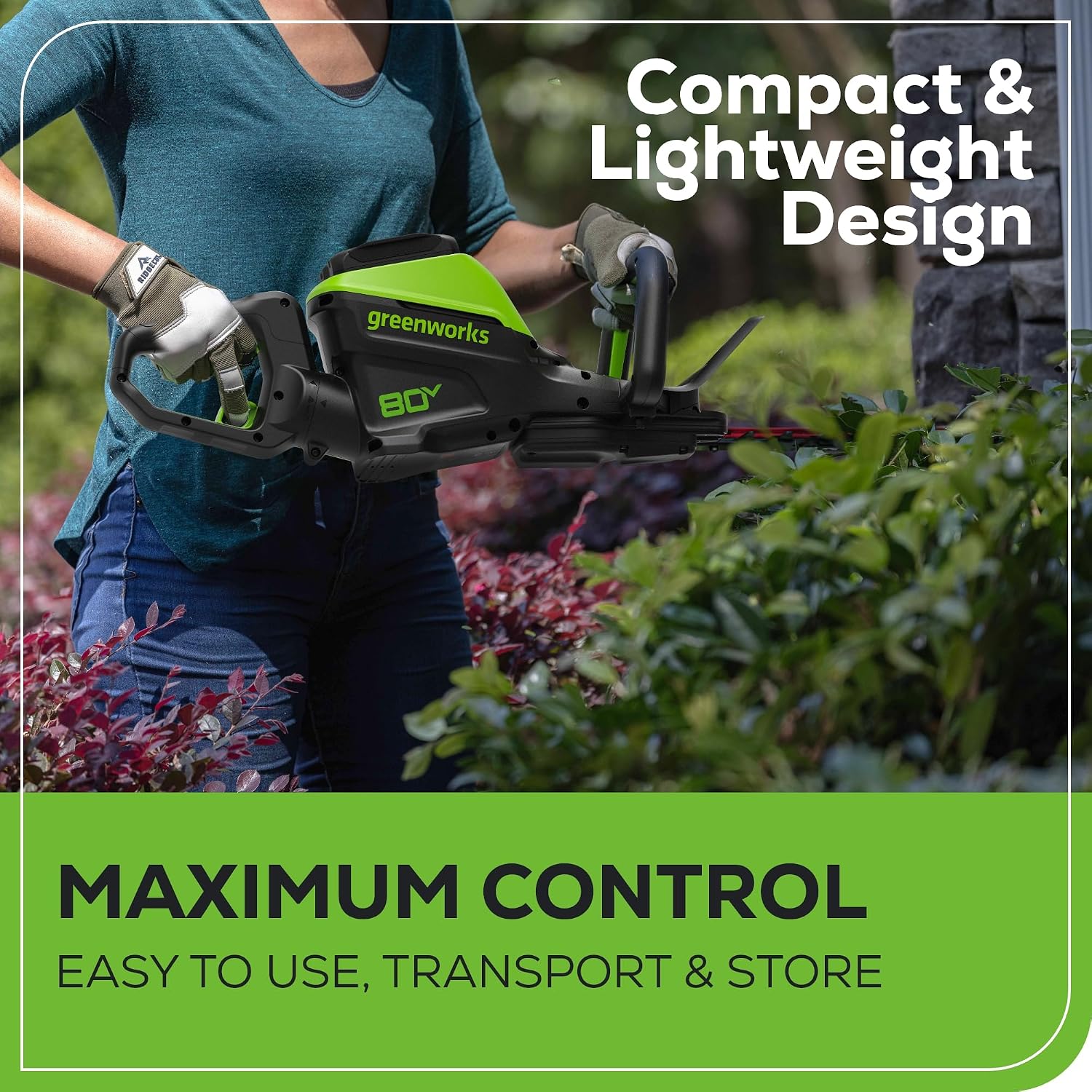 Greenworks 80V 26' Brushless Hedge Trimmer with 2.0Ah Battery and 2A Charger