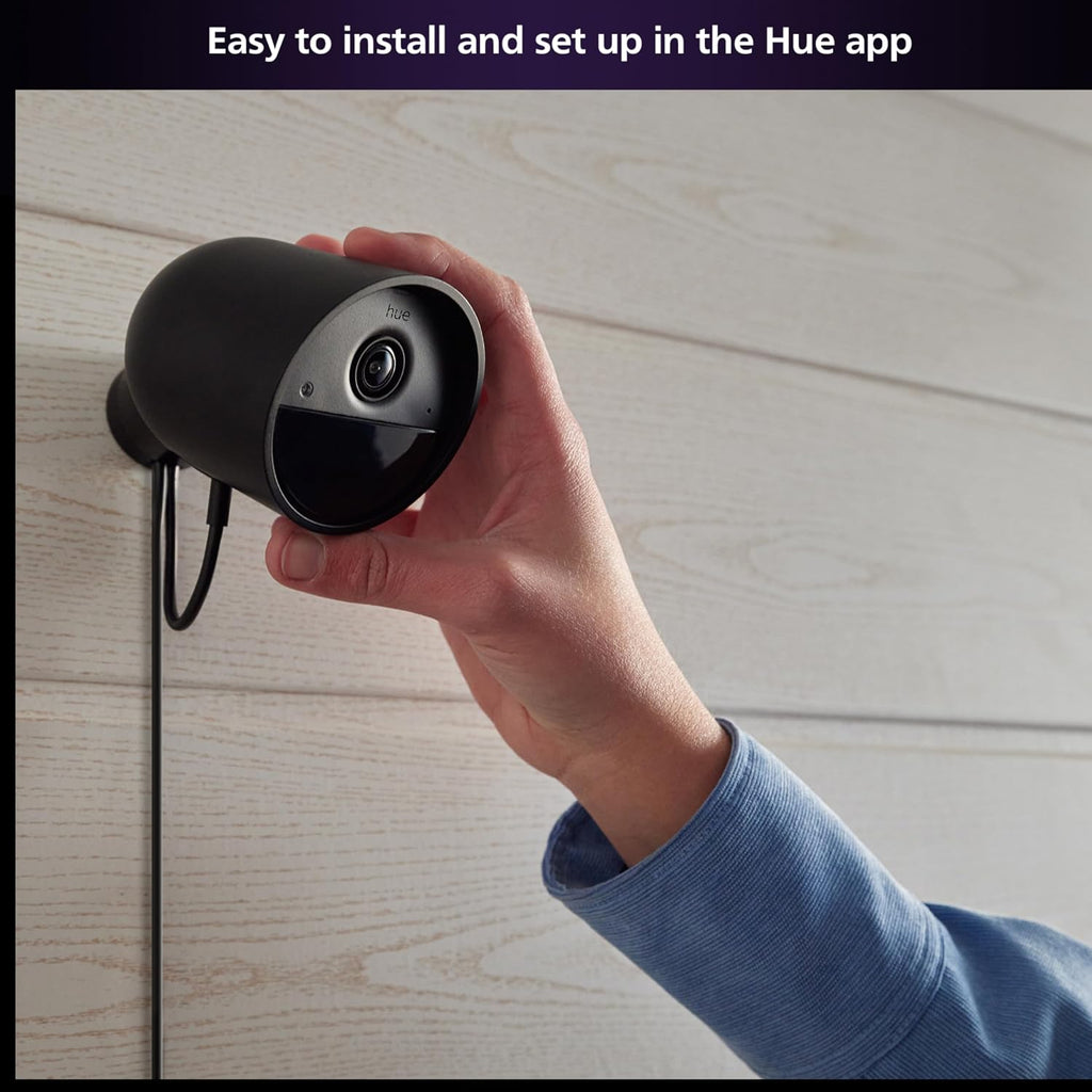 Philips Hue Secure Wired Camera-2 Pack, 1080P Resolution, Notifications, Seamless Integration, Continuous Power, Indoor and Outdoor, White. Free 24-Hour Video History