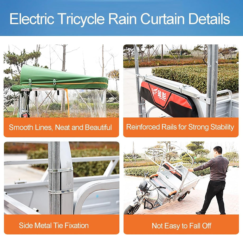 Adult Tricycle Cover,Ideal for Heavy Duty Electric Tricycle,Motorcycles or SANBENGZI Outdoor Riding, 3-Wheel Bike Riding from Rain,Dust,and Sun (Color : Blue, Size : 90cm/35.5in)