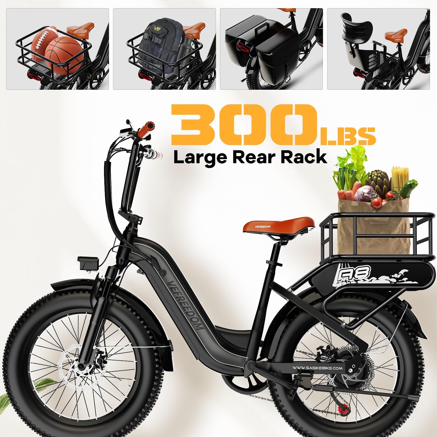 SASIKEIBIKE 1500W Electric Bike for Adults Full Suspension,48/52v 20AH Electric Dirt Bike with 20' x 4.0 Fat Tire,70 Miles Electric Bicycle, Ebike for Snow, Mountains, Road UL Certified
