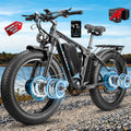 9000W Peak Adults Ebike,52V 34Ah Dual Motor Electric Bike,Up to105 Miles Range 47MPH Top Speed Fast Ebike,Full Suspension 24Inches Fat Tires Mountain E Bicycle for Sand Beach Snow Off-Road Hunting