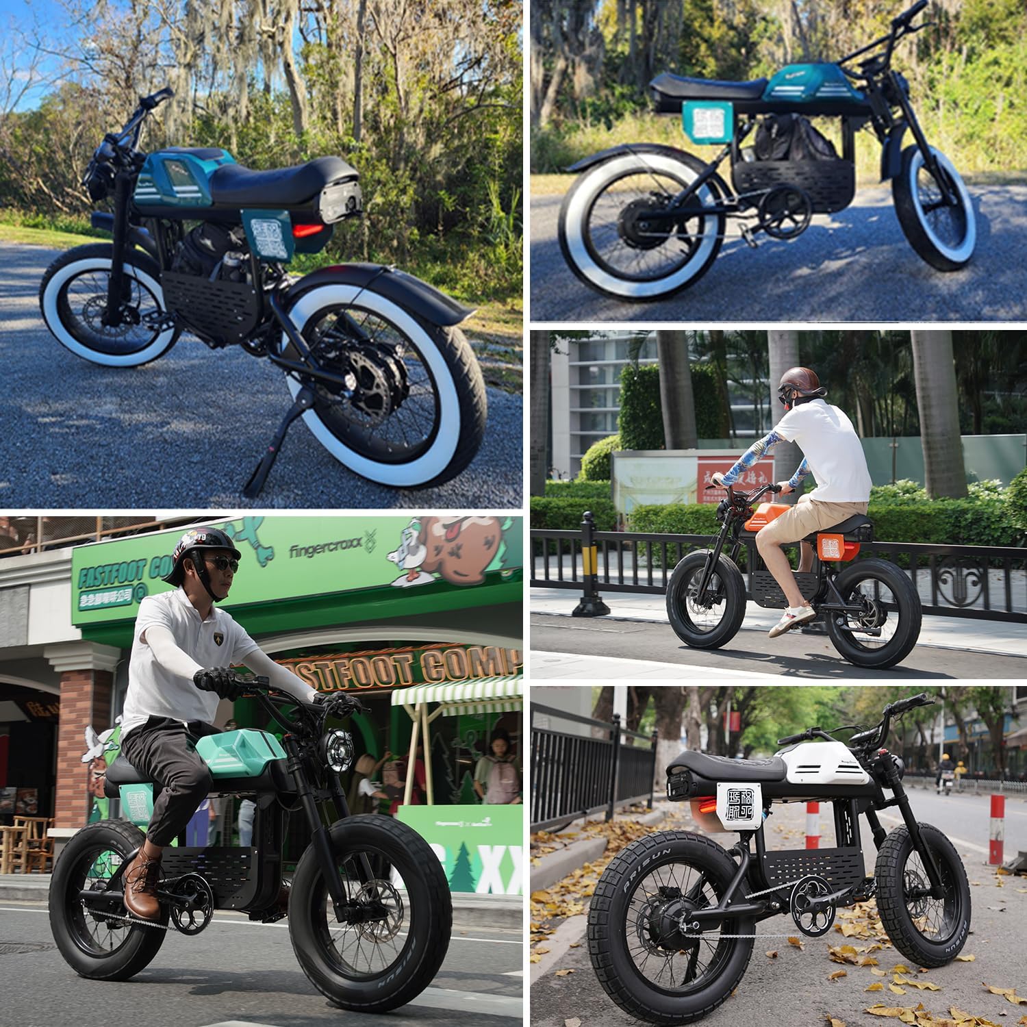 eAhora Dual Motor Electric Bike - Adults 4000W 44MPH Ebike 52V 30Ah Long Range Electric Dirt Bike, 20 * 4.5 Fat Tire Electric Mountain Bike Full Suspension Electric Motorcycle for Off Road