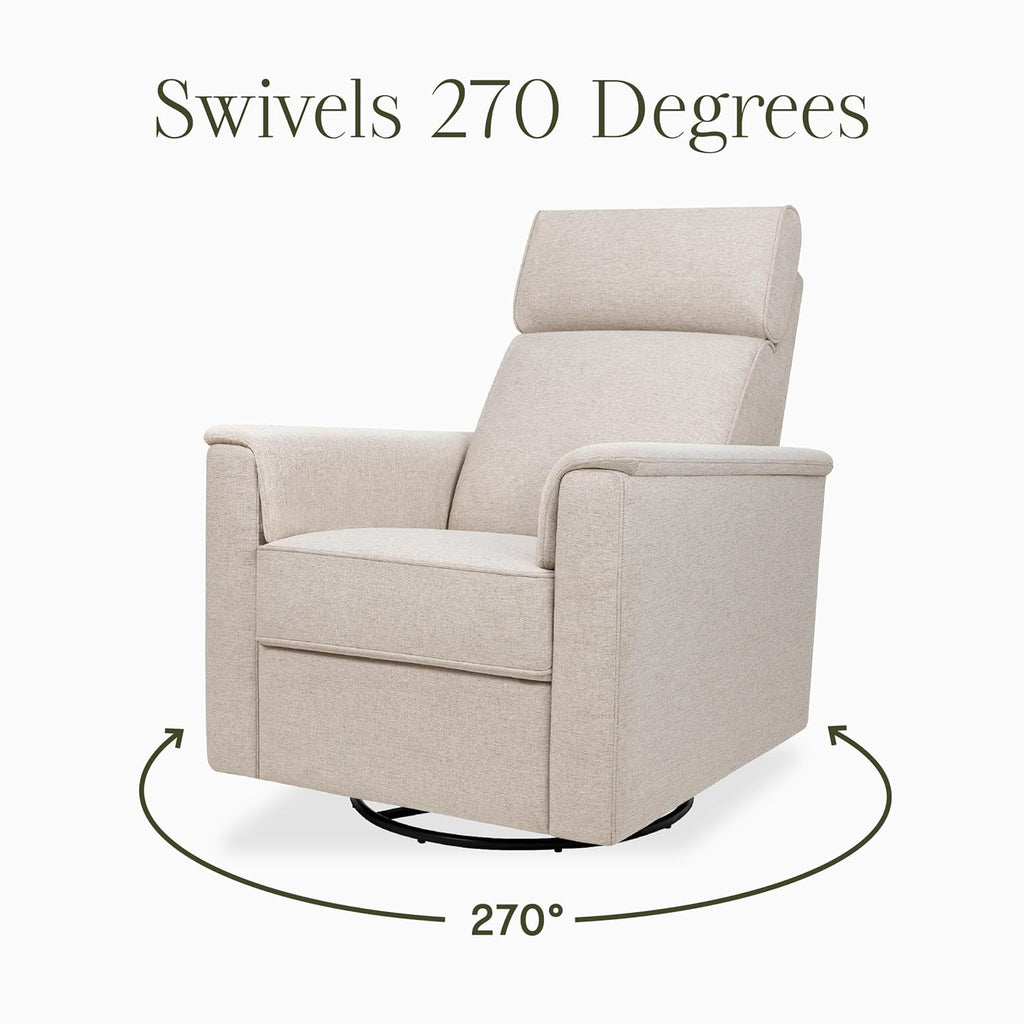 Namesake Willa Plus Power Glider Recliner w/Power Headrest in Performance Beach Eco-Weave, Water Repellent and Stain Resistant, Greenguard Gold and CertiPUR-US® Certified