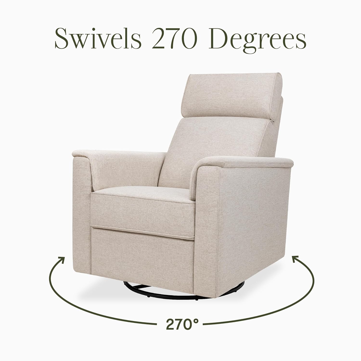 Namesake Willa Plus Power Glider Recliner w/Power Headrest in Performance Beach Eco-Weave, Water Repellent and Stain Resistant, Greenguard Gold and CertiPUR-US® Certified