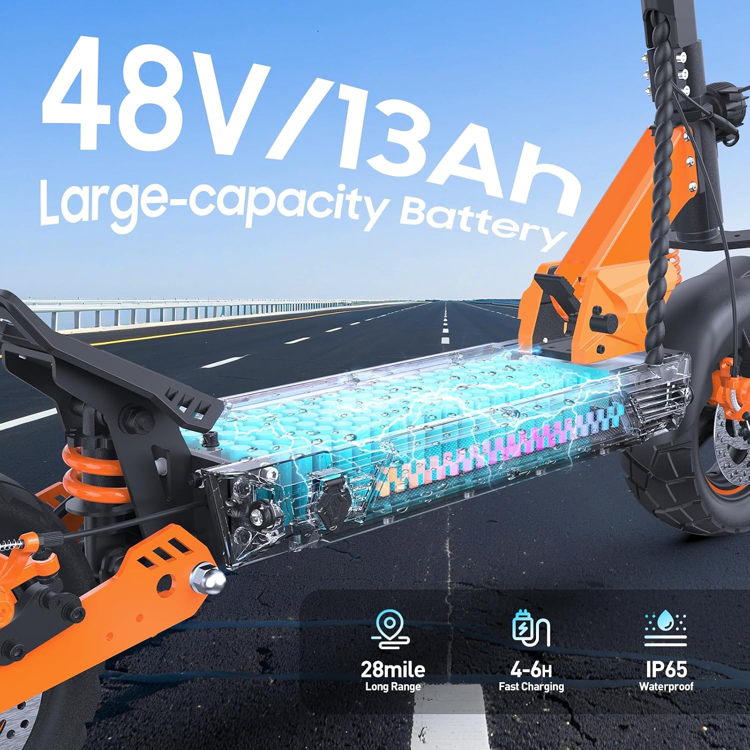 Electric Scooter aldults, 10' Tires, 1000W Brushless Motor, Top Speed 28 MPH, 28 Miles Max Range, Smart APP, Max 330lbs Load, 4.9in Display, Folding E Scooter（Upgraded Shock Absorption）