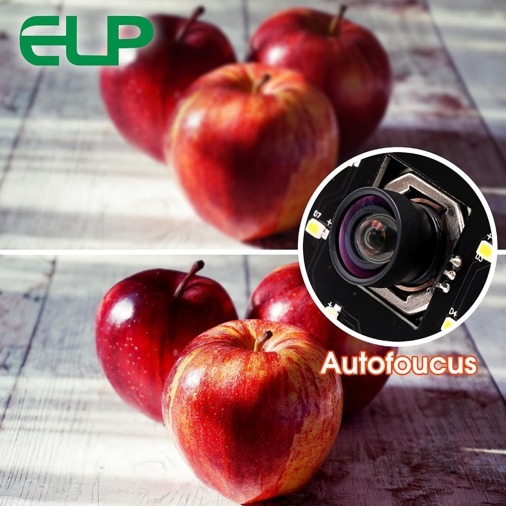 ELP 4K USB Camera Night Vision 8mp Autofocus Webcam for Computer Mini UVC USB2.0 Lightburn Camera IMX415 USB Security Camera PC Camera for Raspberry pi Jetson Nano (100degree No Distortion Lens)