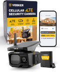 Vosker VKX Construction Pack Solar 4G LTE Security Camera, Wireless Outdoor Surveillance for Remote Construction Sites - No Wi-Fi Needed, SIM Card Included Night Vision, IP65 Weather-Resistant