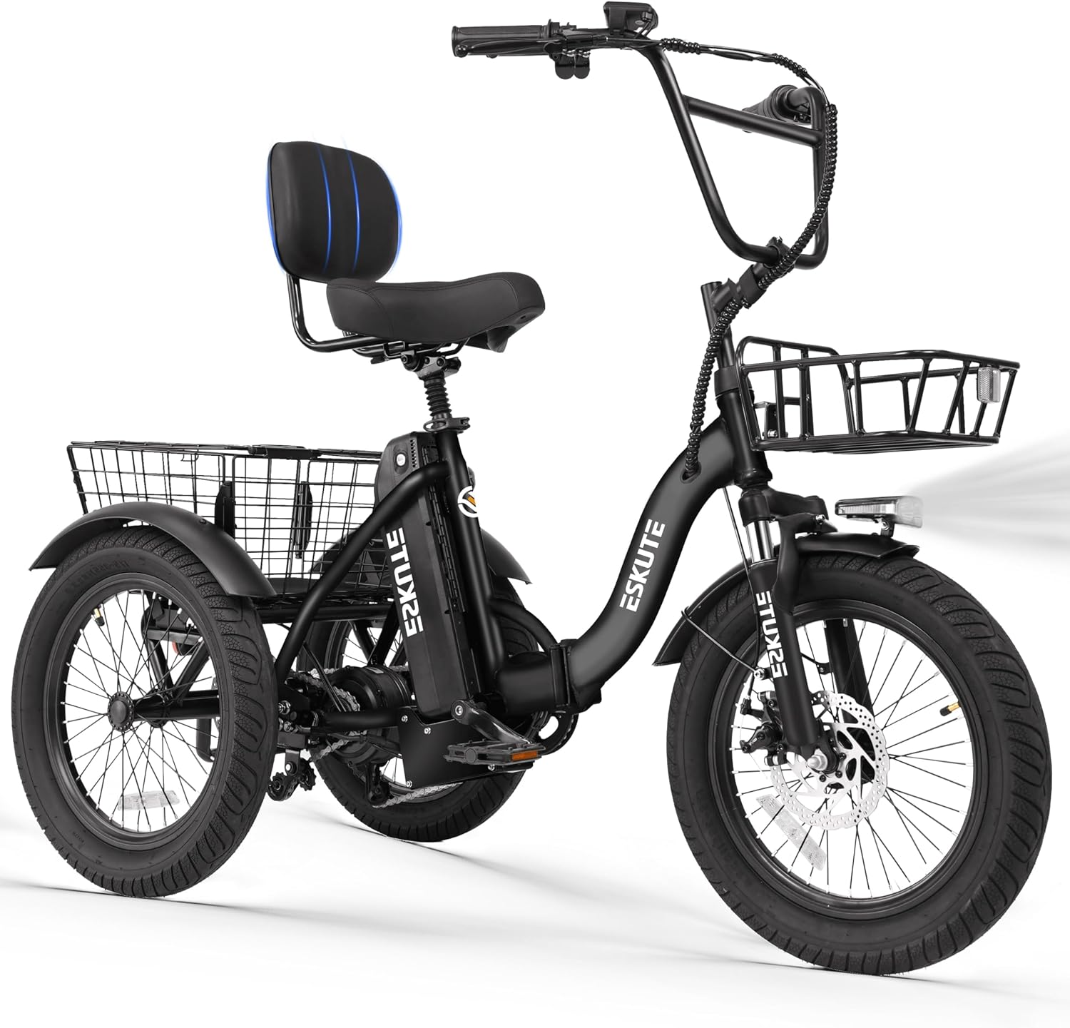 Adults Electric Trike Bike, 1200W Peak Motor & 499.2Wh Removable Battery,18x3.0 Fat Tire Foldable 3-Wheel E-Bike with Step-Thru Design, Up to 55 Miles