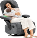 MAMAZING Lullacloud Swivel Rocker Recliner Chair for Adults with Adjustable Armrests & Headrest, Glider Rocking Chair Indoor with Removable Cover, Reading Chair with a Cushion for Living Room Bedroom