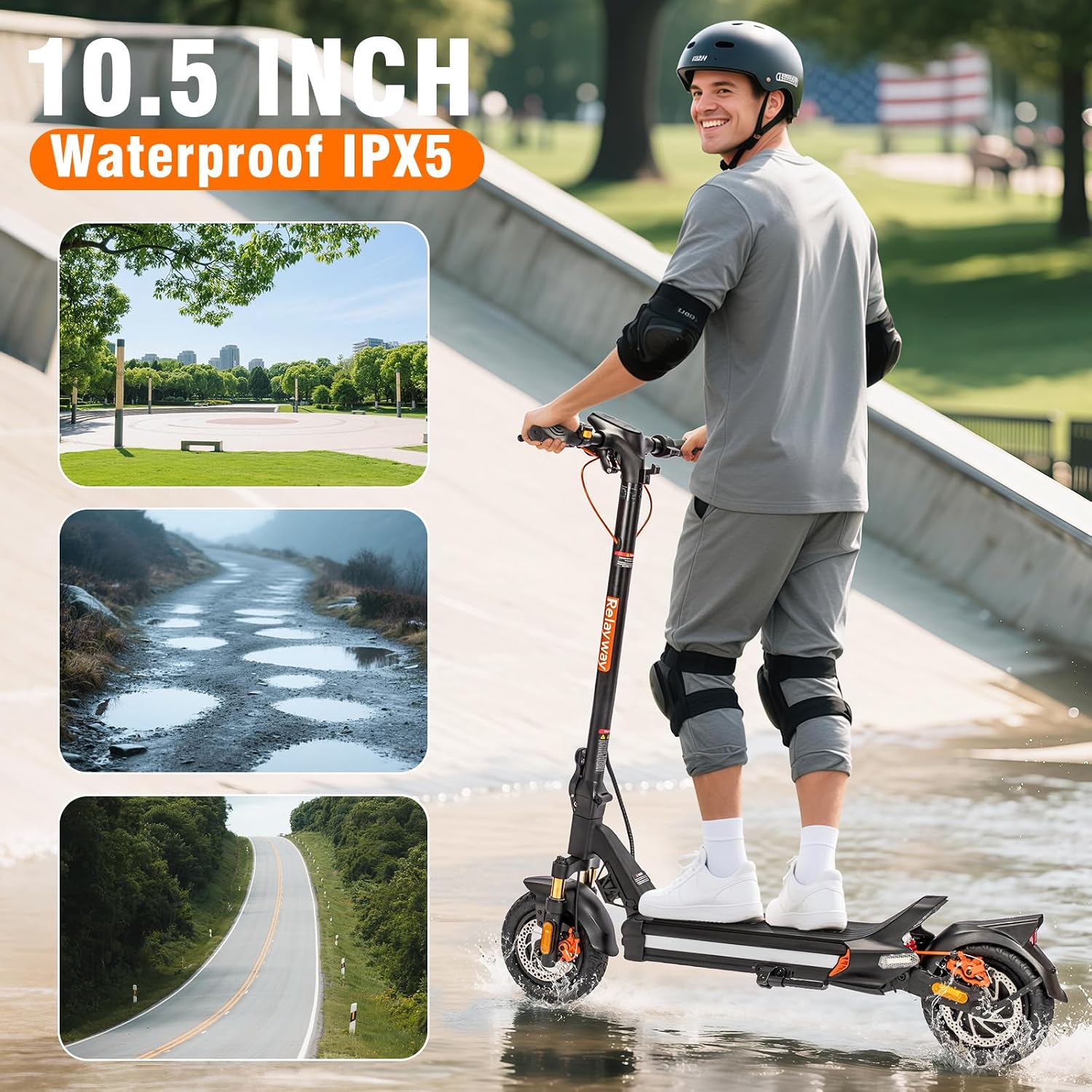 Off Road Electric Scooter Fast Speed 30 Mph, Long Range 40-50 Miles, 300+ lb Capacity