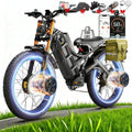 2026 eAhora Romeo Dual-Motor Ebike - 50Mph 5600W 60-80AH 250Miles Long Range Electric Bike for Adults, Full Suspension Hydraulic Brakes Electric Bicycle, 26' Mountain Bike for Off-Road Commuting