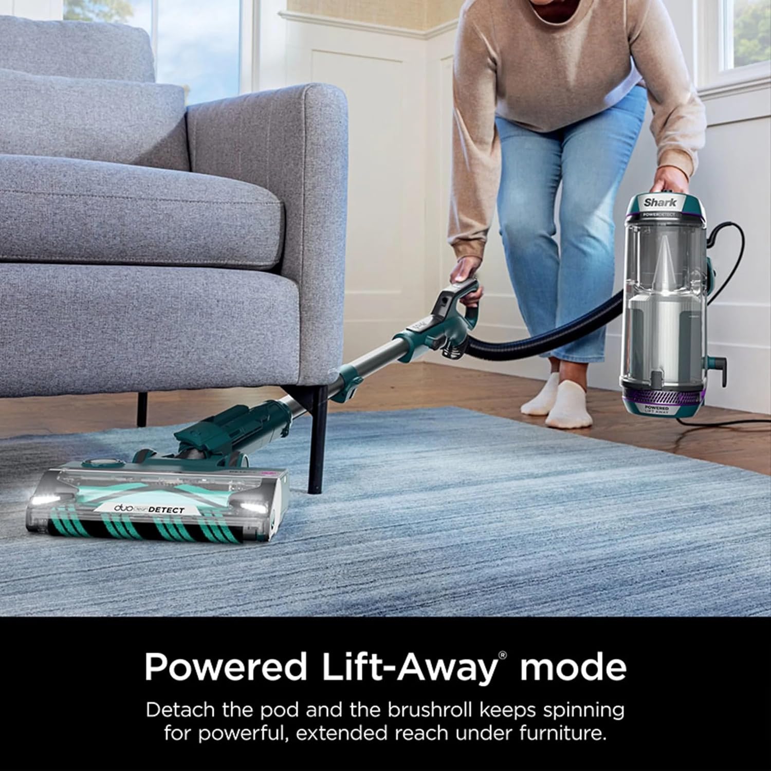 SHARK AZ4000 POWERDETECT Upright Vacuum Cleaner with DuoClean Technology, Odor Neutralizer Technology, Powered Lift-Away, Self Cleaning Brushroll, Anti-Allergen Complete Seal, XL Dustcup (Renewed)