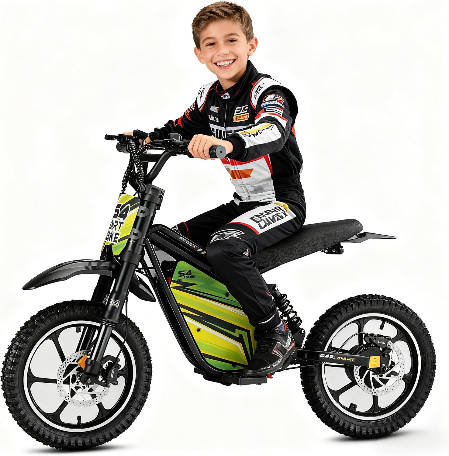 eAhora S4 Electric Dirt Bike for Kids 5-14,Peak 1200W Electric Motorcycle - Up to 26.8 Mph, 48V 10.4AH Battery 37 Miles Long-Range, Full Suspension Disc Brake,3-Speed Off-Road Dirtbike for Boys Girls