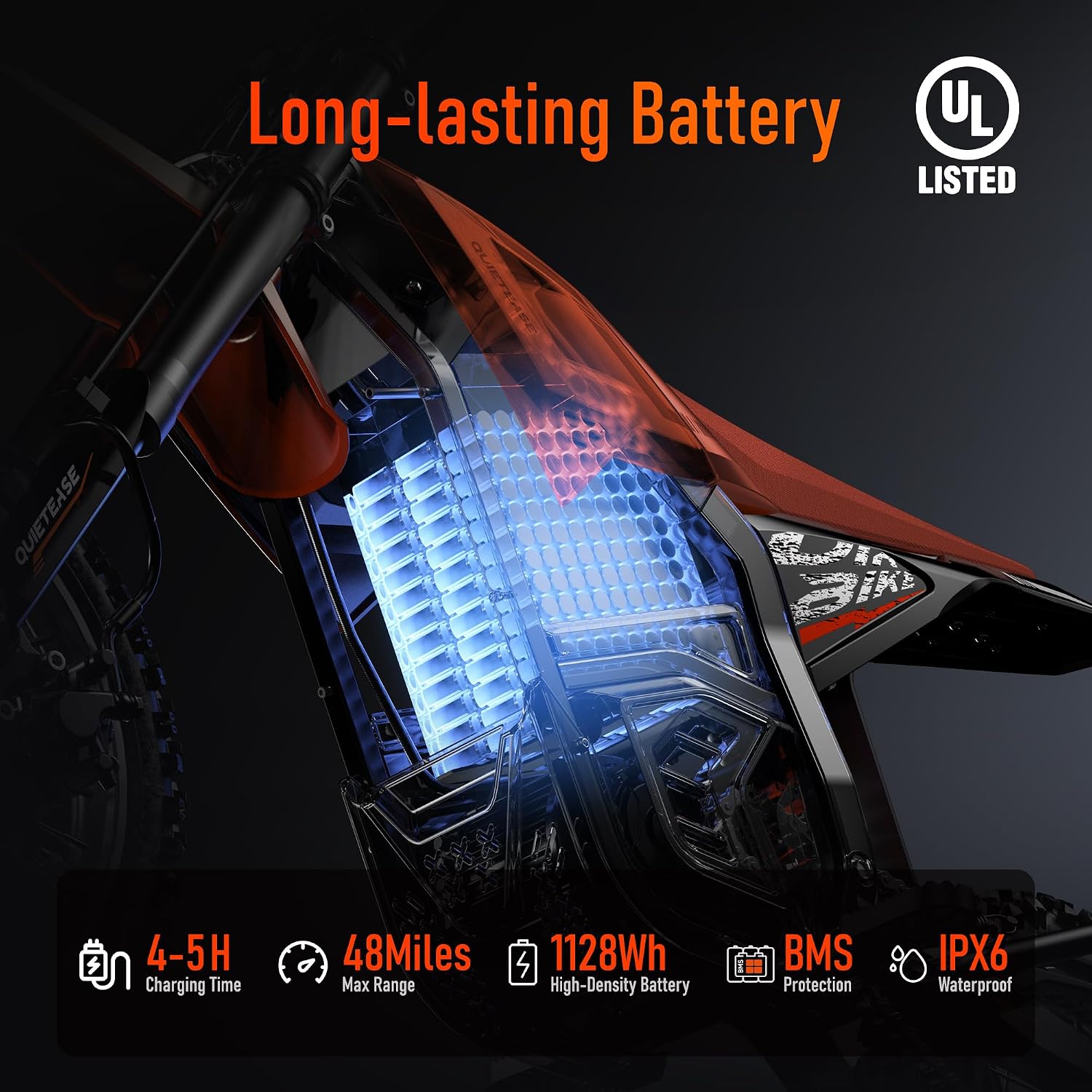Electric Dirt Bike for Adults Teens, 3000W Brushless 220Nm Motor - 45° Slope, 38 MPH, 48V/23.4Ah Removable Battery, Dual Hydraulic Brakes & Full Suspension Electric Motorcycle for Age 13+