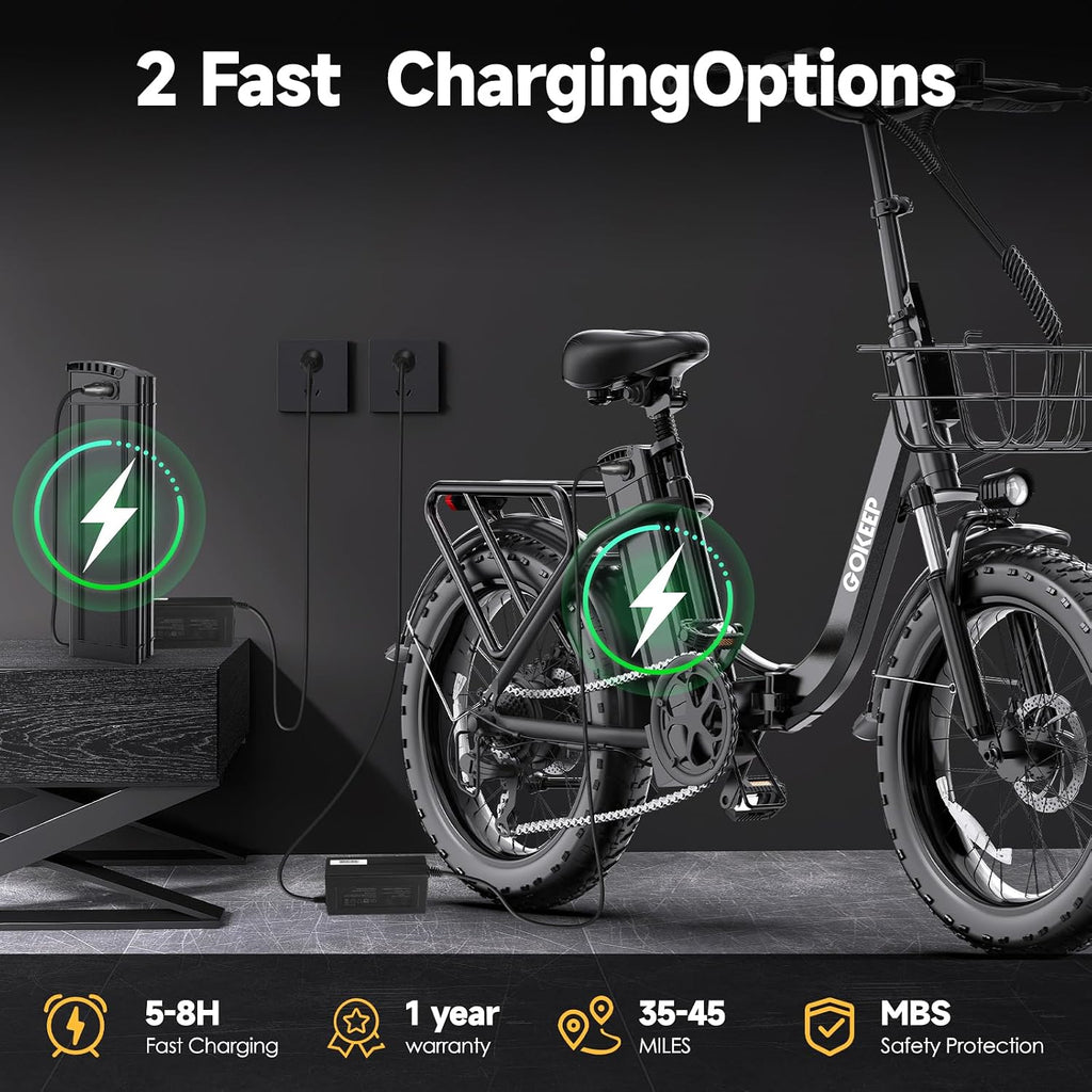 Electric Bike for Adults 20' Fat Tire 1300/1800W Peak Motor 52V 13/18.2AH Removable Battery 35/86 Miles PAS Range,20MPH,Folding EBike with Shimano 7 Speed and Adjustable Seat