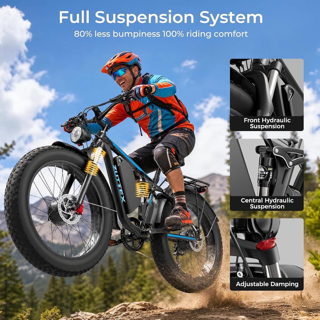 Peak 9000W Dual Motor Ebike for Adults, 58V Max-Output Battery 24Inch Fat Tire Electric Bike, Max 47MP H Speed & 105 Miles Range, Hydraulic Disc Brakes Full Suspension
