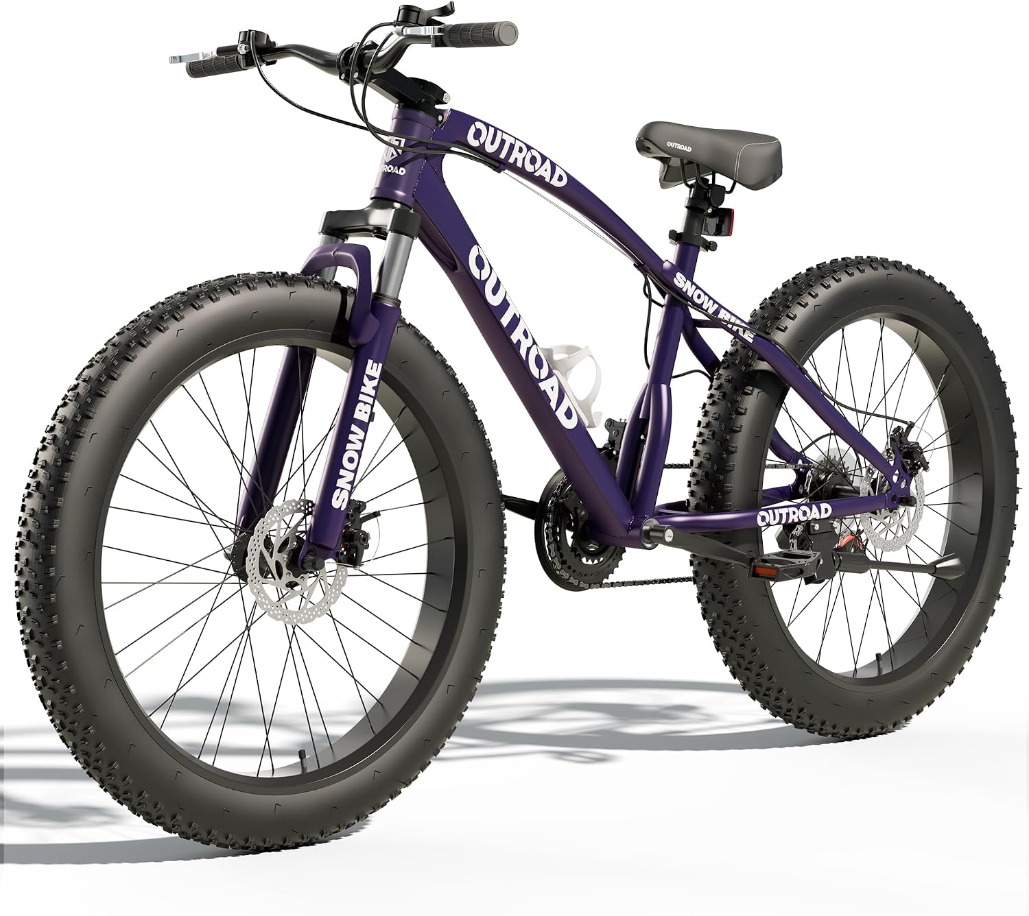 Betterland Outdoor 26 Inch Wheels Fat Tire Mountain Bike, 21-Speed Bicycle with Dual Front Suspension, High Carbon Steel Frame with Double Disc Brake and Anti-Slip Bicycle for Adults