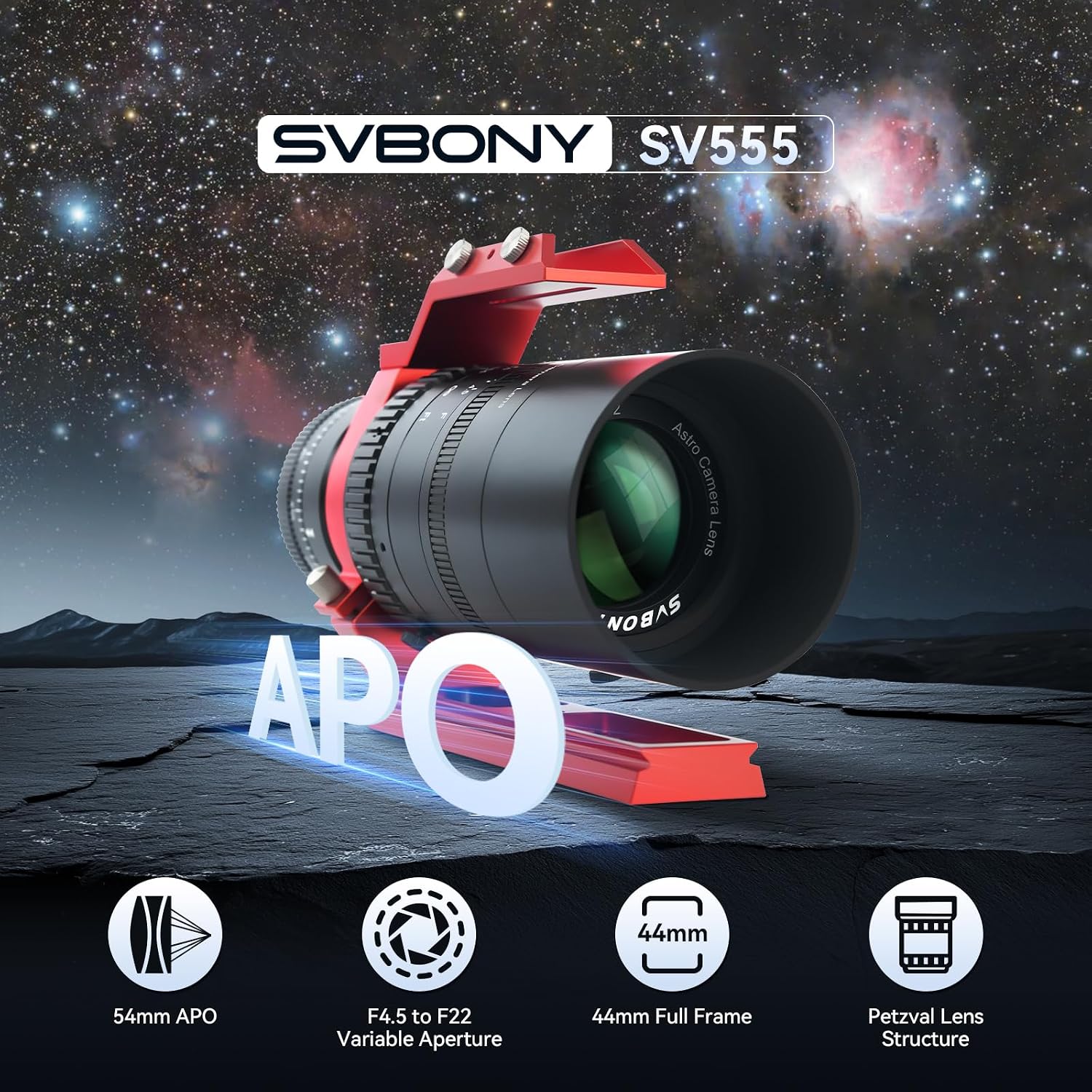 SVBONY SV605CC Cooled Astrophotography Camera, 9MP IMX533 USB3.0 CMOS Camera Bundle with SV555 54mm Petzval APO Refractor Telescope for Astrophotography, Full Frame Compatibility, SLR Camera Lens