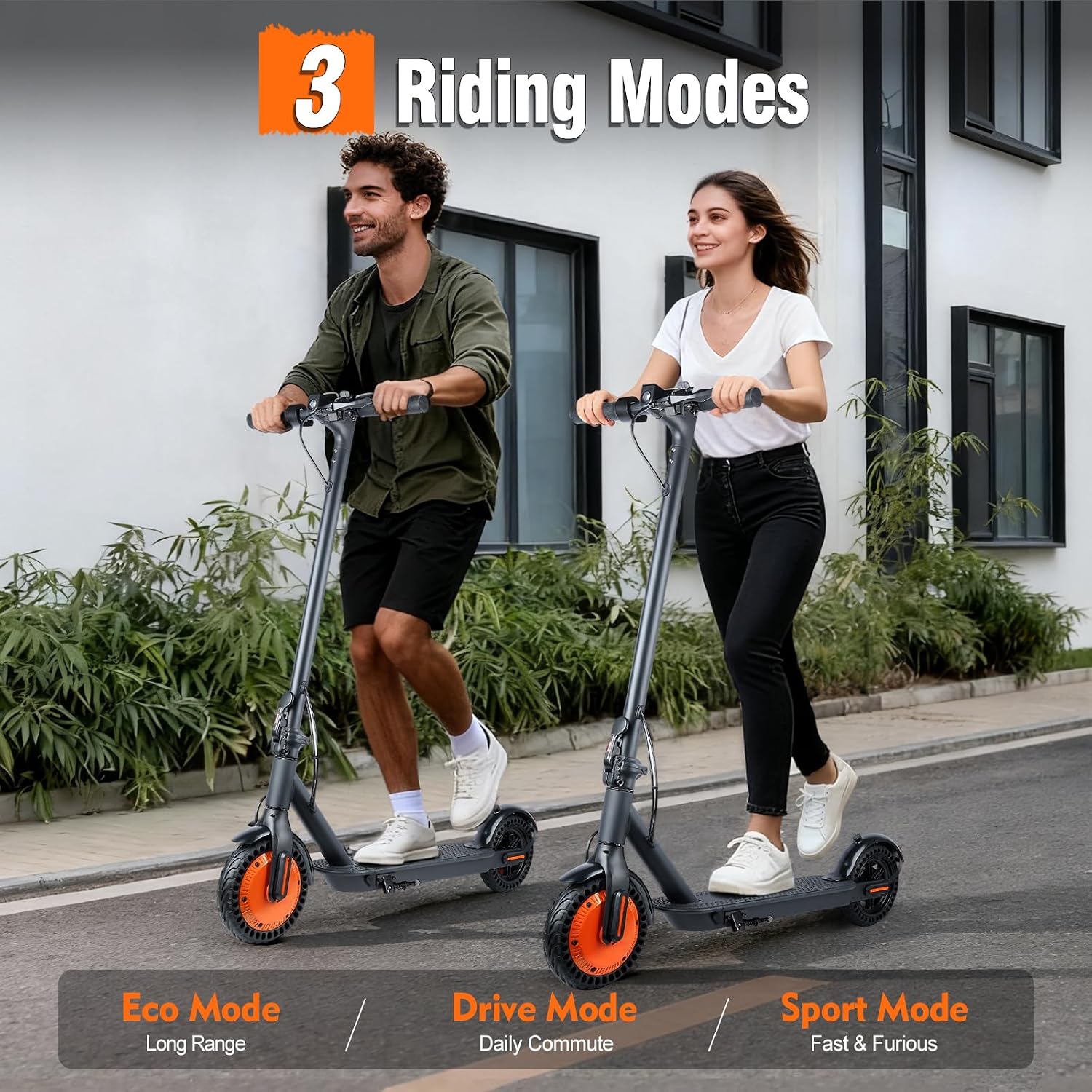 Foldable Electric Scooter for Adults & Teens - 500W Motor, 16/21 Miles Range & 12/19 Mph Speed, 8.5' Puncture-Proof Tires, Dual Brakes & Cruise Control - Heavy-Duty Commuter E-Scooter