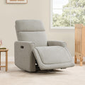 CHITA Power Recliner Chair Swivel Glider with Adjustable Power Headrest, FSC Certified Electronic Modern Nursery Rocking Chair with USB and Type-C Ports, Light Grey