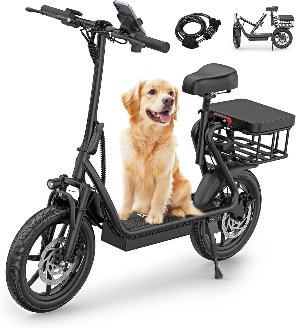 NAVIC Electric Scooter with Dual Suspension, 8.5'/10' Tires, 350W/500W Motor, 19/22 Mph, Max 22/25/27/49Miles Range, Foldable E Scooter for Adults with Braking, App Control