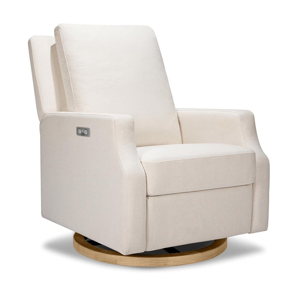 Namesake Crewe Glider Recliner Nursery Chair - GREENGUARD Gold & Certi-PUR US Certified Rocker Recliner - Glider Rocking Chair for Nursery & Living Room - Electronic, 270° Swivel, Performance Cream