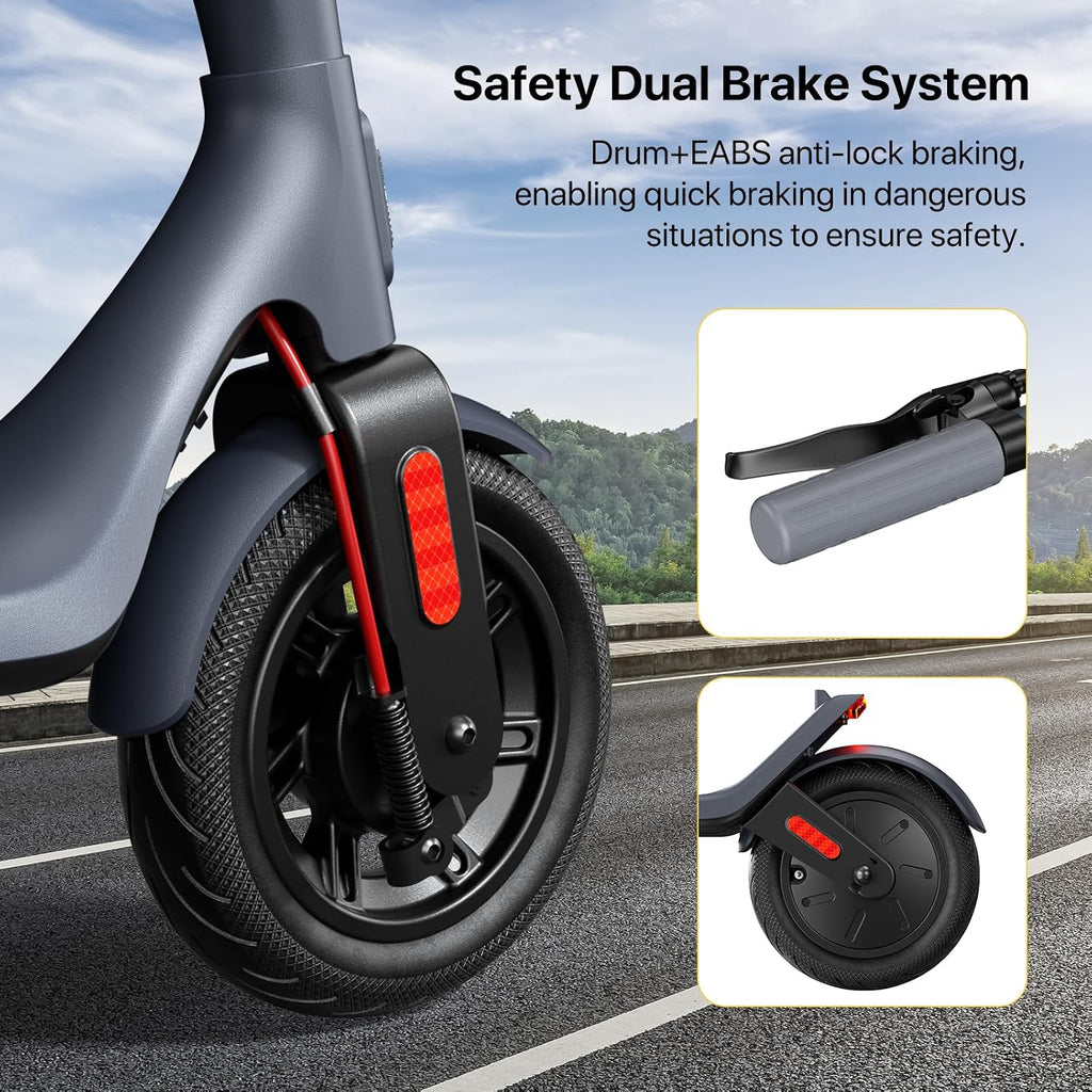 MEGAWHEELS Electric Scooter for Adults with Suspension, 8.5/10in Vacuum Tires, 14/19/28/31Miles, 15MPH Max Speed, Turn Lights, Foldable Electric Scooter for Commuter