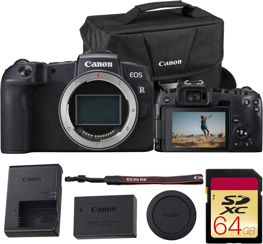Canon EOS RP Mirrorless Camera (Body Only) – Full-Frame 26.2MP CMOS Sensor, Dual Pixel Autofocus (3380C002) + 64GB Memory Card + Shoulder Bag