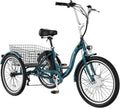 MOONCOOL Electric Tricycle for Adults, 350W 36V Electric Trike Motorized Three Wheel Electric Bicycle, 7 Speeds 3 Wheels Adult Electric Tricycle with Large Basket