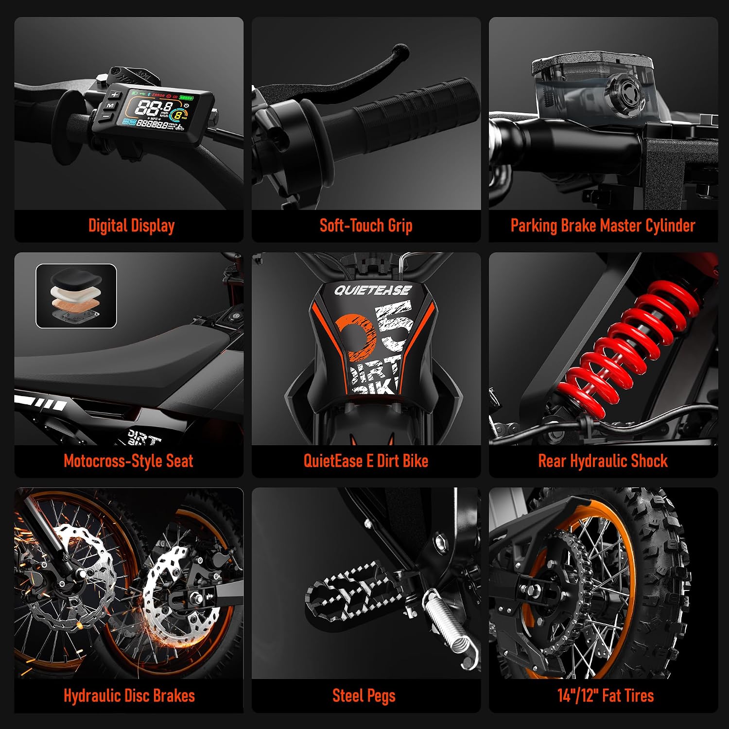 Electric Dirt Bike for Adults Teens, 3000W Brushless 220Nm Motor - 45° Slope, 38 MPH, 48V/23.4Ah Removable Battery, Dual Hydraulic Brakes & Full Suspension Electric Motorcycle for Age 13+