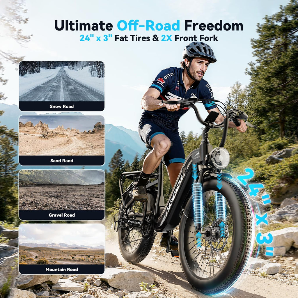Electric Bike for Adults 1000W 1500W Peak Motor 15AH 20AH Removable Battery 70Miles 80Miles UL 2849 Certified Electric Commuter Bike Front Suspension Ebike