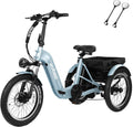 ACTBEST Triker Electric Bike, Peak 1200W Brushless Motor Folding Trike Ebike, 748.8Wh Removable Battery,Up to 70 Miles,Step-Thru 3 Wheel Electric Bicycle,20X3.0 Fat Tire Tricycle for Adults